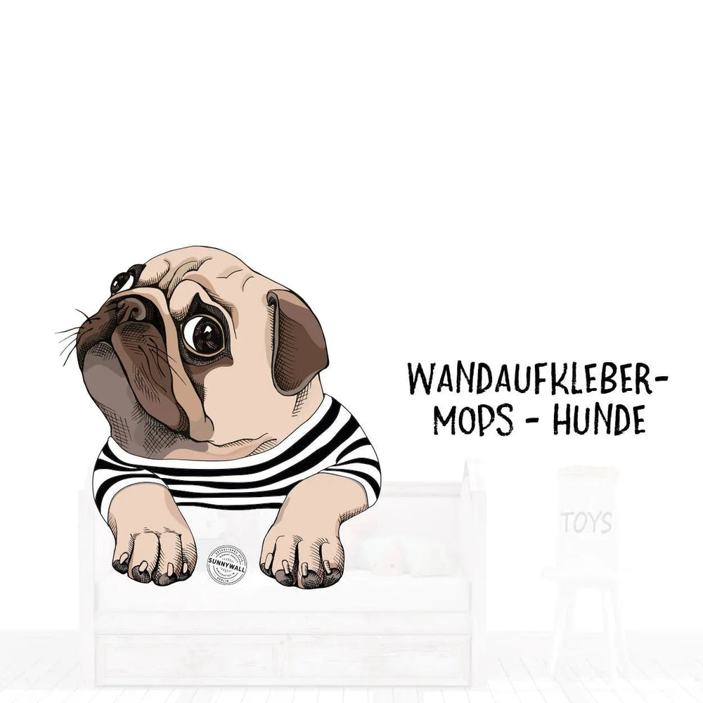 Wandtattoo Mops Hund – Maritim Aufkleber für Wand & Tür - Sunnywall - Individualität trifft Design