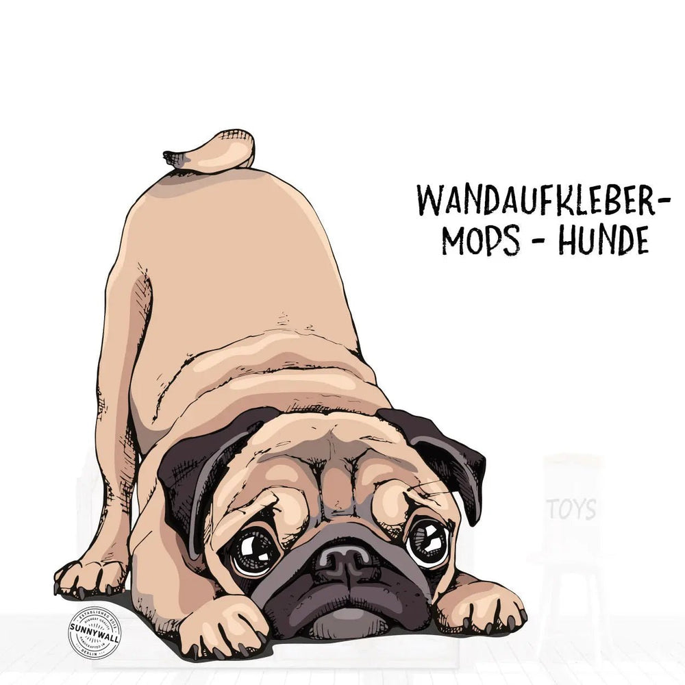 Wandtattoo Mops Hund – Verspielter Wandaufkleber für Hundefans - Sunnywall - Individualität trifft Design