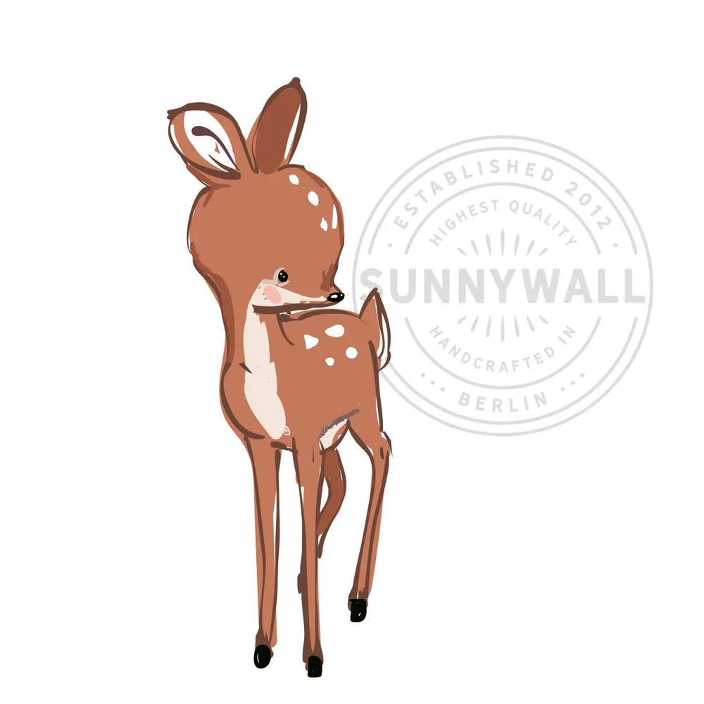 Wandtattoo Neugieriges kleines Rehkitz - Wandsticker Aufkleber - Sunnywall - Individualität trifft Design
