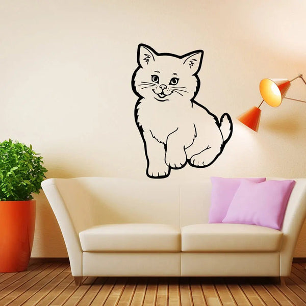 Wandtattoo Niedliche Katze – Liebevolles Katzenmotiv für Kinderzimmer & Co. - Sunnywall - Individualität trifft Design
