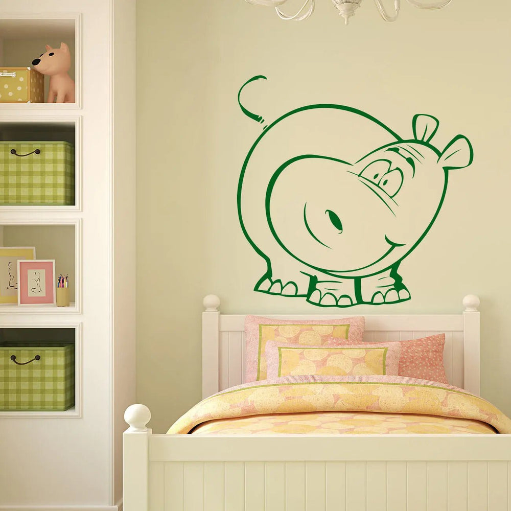 Wandtattoo Nilpferd Hippo Flusspferd Kinderzimmer Tier Deko - Sunnywall - Individualität trifft Design