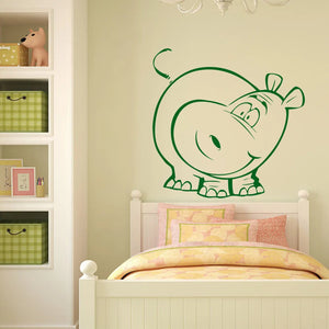 Wandtattoo Nilpferd Hippo Flusspferd Kinderzimmer Tier Deko - Sunnywall - Individualität trifft Design