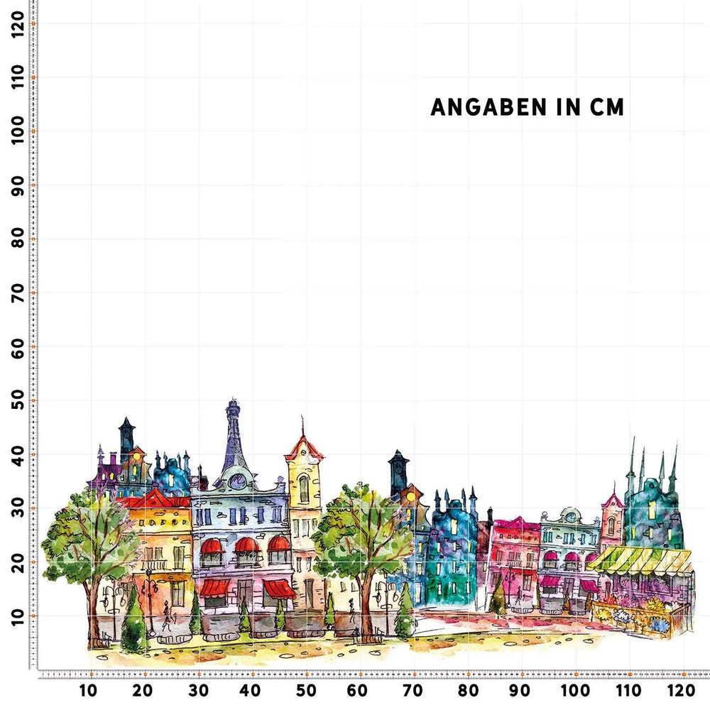 Wandtattoo Paris Urban Sketching Aquarell | Stilvoller Aufkleber für den Wohnbereich - Sunnywall - Individualität trifft Design