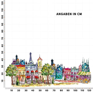 Wandtattoo Paris Urban Sketching Aquarell | Stilvoller Aufkleber für den Wohnbereich - Sunnywall - Individualität trifft Design