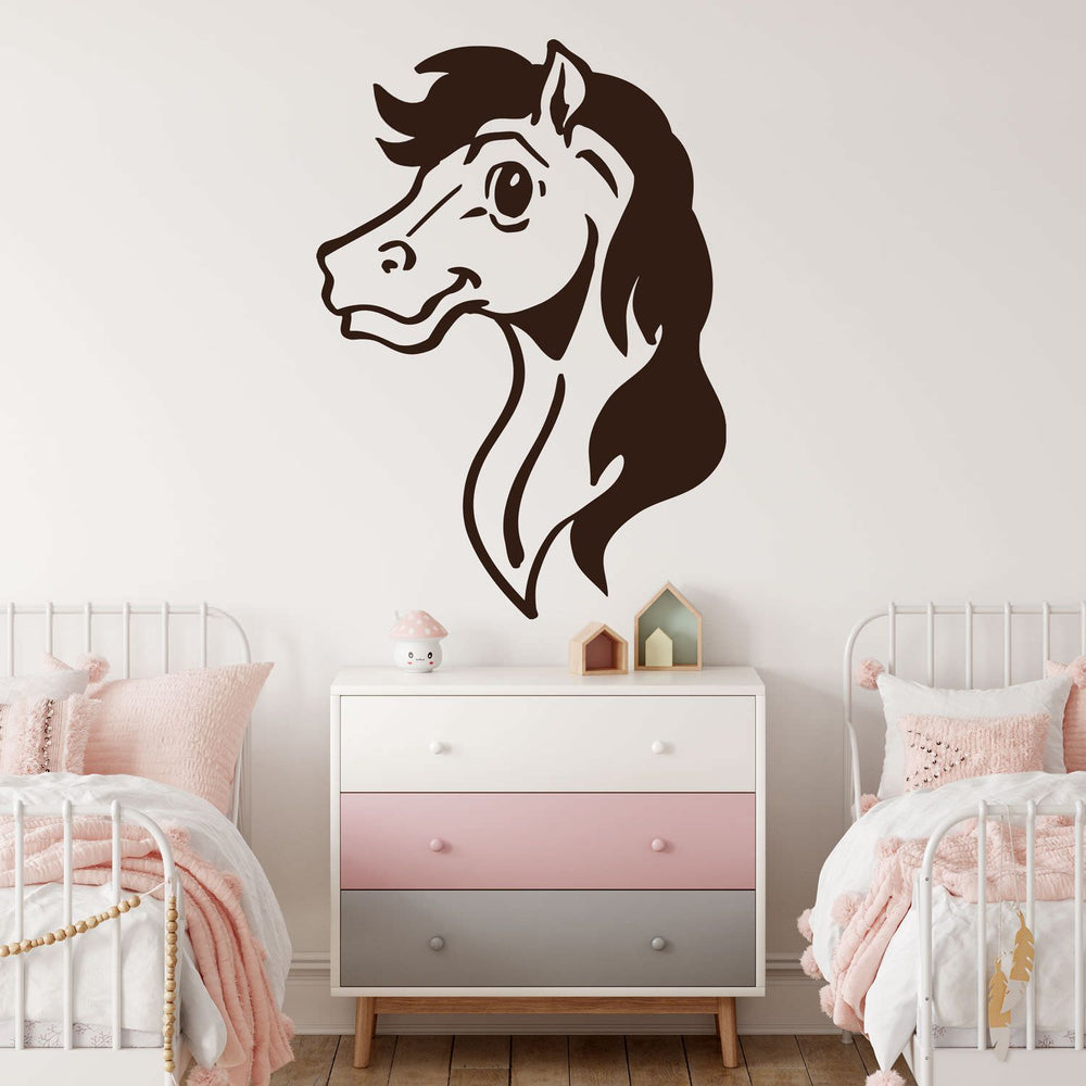 Wandtattoo Pferd Kinderzimmer – Niedliches Pony-Motiv für kleine Pferdefans - Sunnywall - Individualität trifft Design