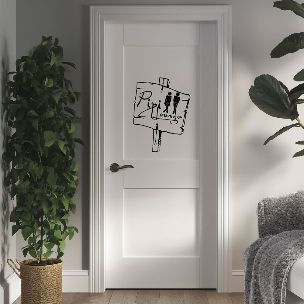 Wandtattoo Pipi Lounge Badtür – Lustiger Spruch für WC & Badezimmer - Sunnywall - Individualität trifft Design