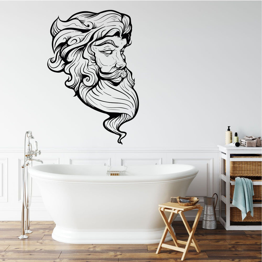 Wandtattoo Poseidon Maritimer Wandaufkleber für Bad und Wohnbereich - Sunnywall - Individualität trifft Design
