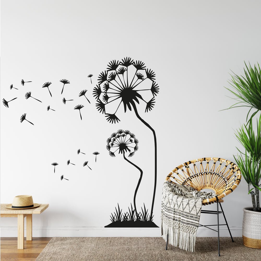 Wandtattoo Pusteblume im Wind Filigranes Naturmotiv mit Leichtigkeit - Sunnywall - Individualität trifft Design