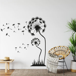 Wandtattoo Pusteblume im Wind Filigranes Naturmotiv mit Leichtigkeit - Sunnywall - Individualität trifft Design