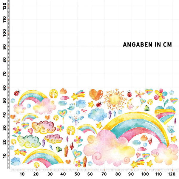 Wandtattoo Regenbogen XXL Set | Kinderzimmer Aufkleber bunt Wanddeko - Sunnywall - Individualität trifft Design
