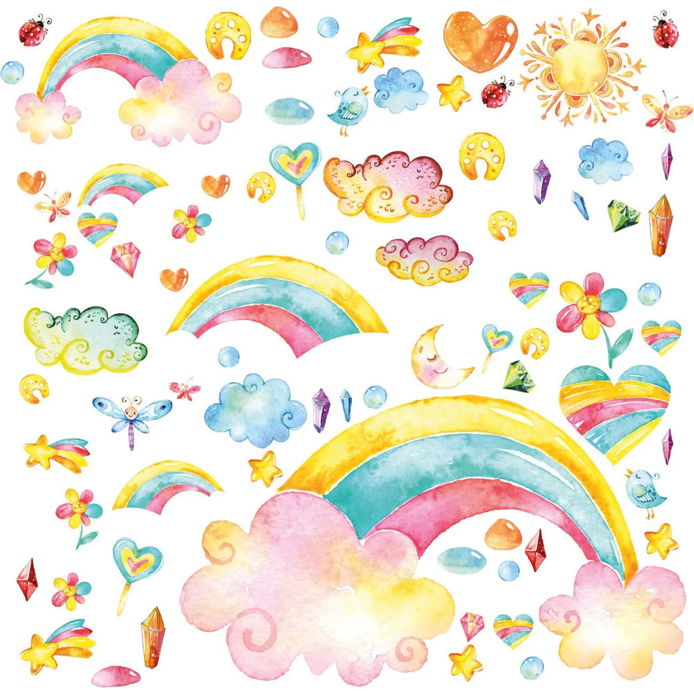 Wandtattoo Regenbogen XXL Set | Kinderzimmer Aufkleber bunt Wanddeko - Sunnywall - Individualität trifft Design