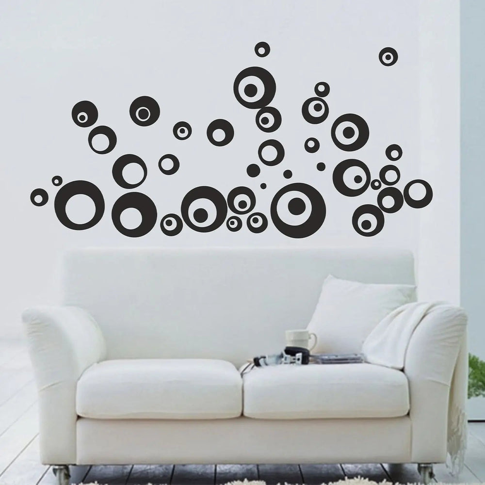 Wandtattoo Retro Kreise – Stylisches Kreise-Set im 70er Jahre Look - Sunnywall - Individualität trifft Design