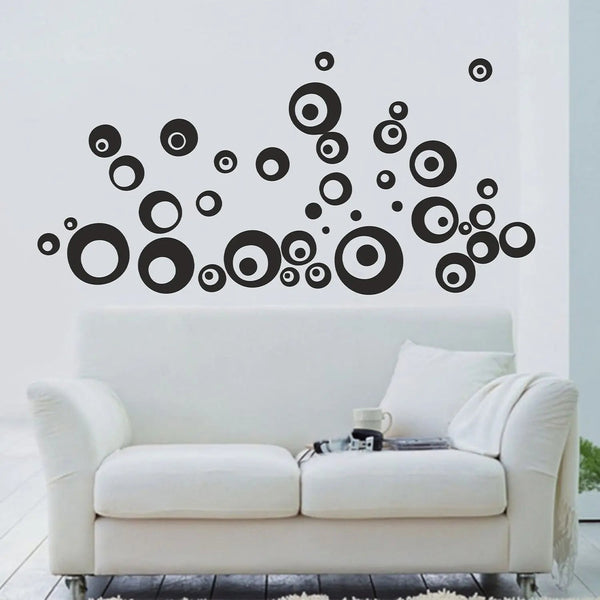 Wandtattoo Retro Kreise – Stylisches Kreise-Set im 70er Jahre Look - Sunnywall - Individualität trifft Design