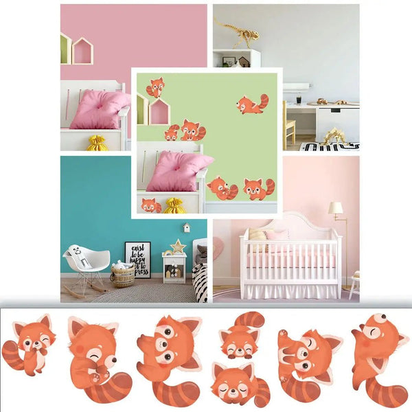 Wandtattoo Roter Panda Kinderzimmer – süßer Kletterfreund mit Herz - Sunnywall - Individualität trifft Design