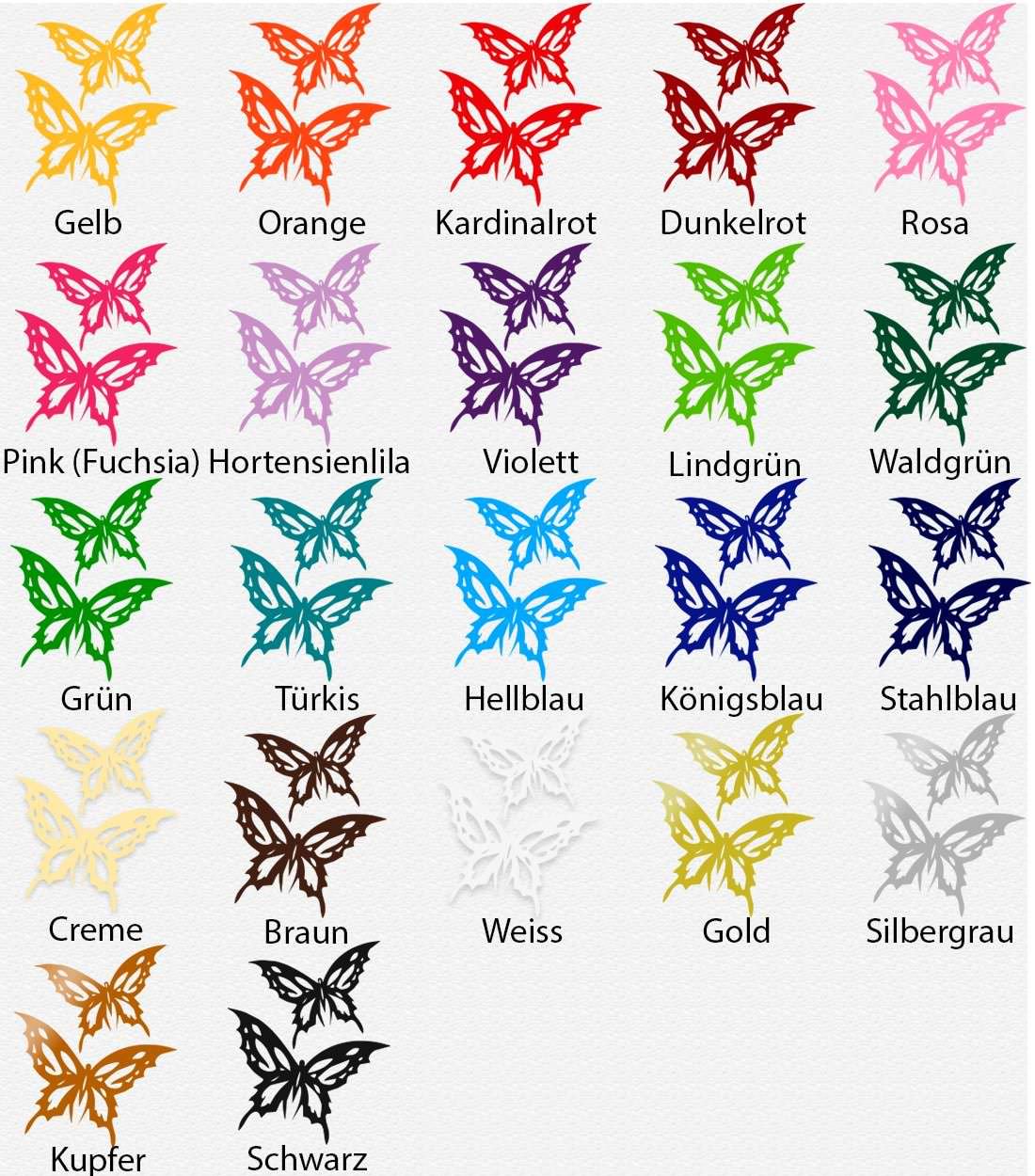 Wandtattoo Schmetterlinge Filigranes 2er-Set für Wohnzimmer & Schlafzimmer - Sunnywall - Individualität trifft Design