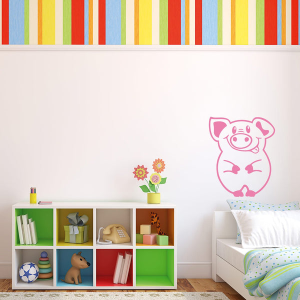 Wandtattoo Schwein Kinderzimmer Lustiges Bauernhoftier mit Charme - Sunnywall - Individualität trifft Design