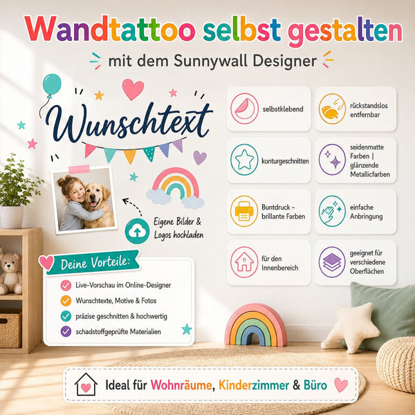 Wandtattoo selbst gestalten – Wunschtext, Motiv & Foto im Sunnywall Designer - Sunnywall - Individualität trifft Design