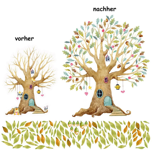 Wandtattoo Set Blattwerk mit Eicheln | Ergänzungs-Set Universal | zur Ergänzung von Wandtattoos aus dem Sunnywall-Shop - Sunnywall - Individualität trifft Design