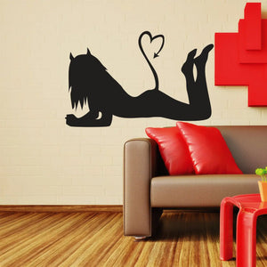 Wandtattoo Sexy Teufelin – Verführerisches Motiv mit Hörnern & Flügeln - Sunnywall - Individualität trifft Design