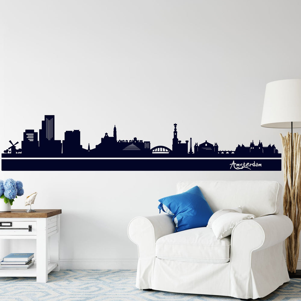 Wandtattoo Skyline Amsterdam – Stilvolle Wanddekoration mit Grachtenflair - Sunnywall - Individualität trifft Design