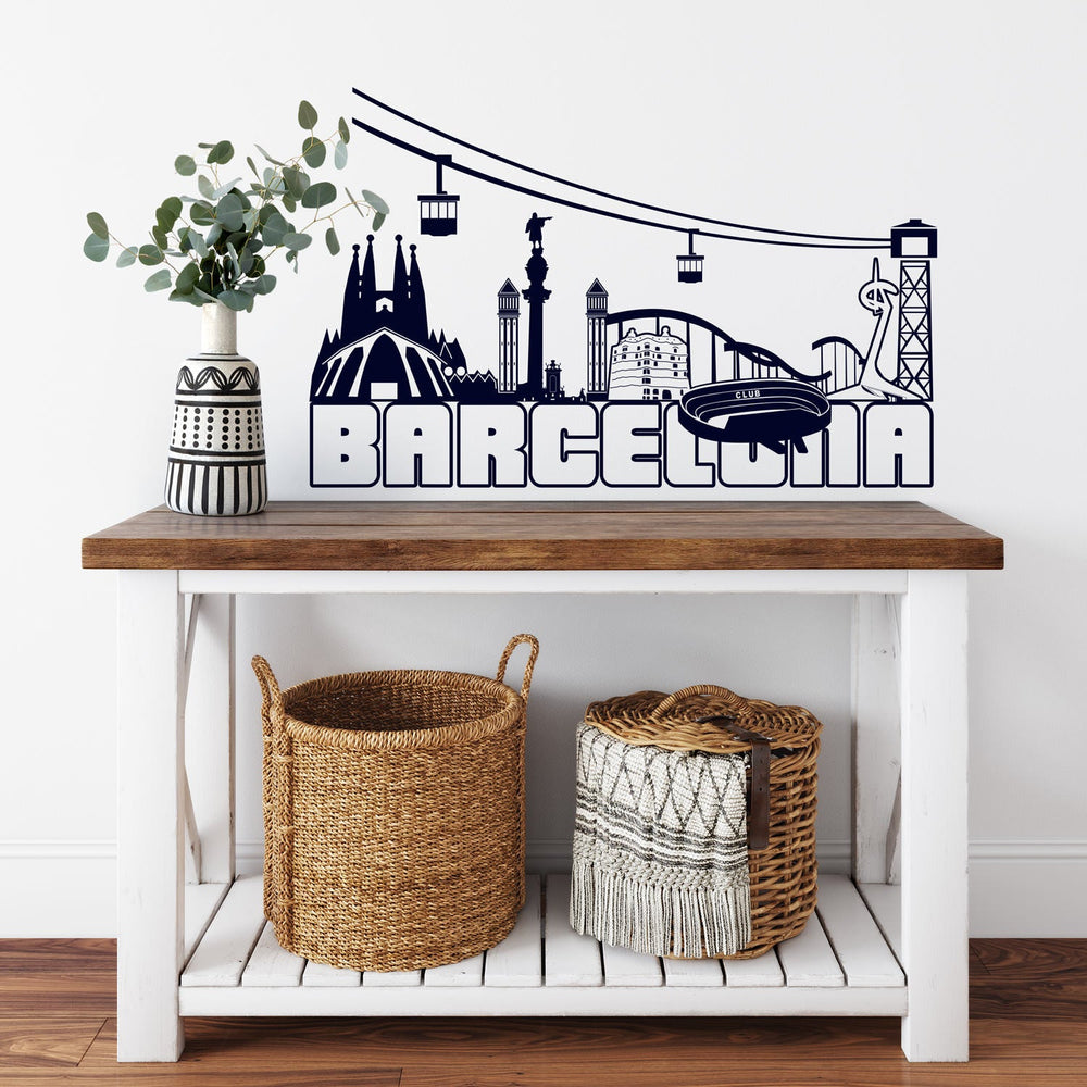 Wandtattoo Skyline Barcelona Panorama Wandaufkleber Spanien - Sunnywall - Individualität trifft Design