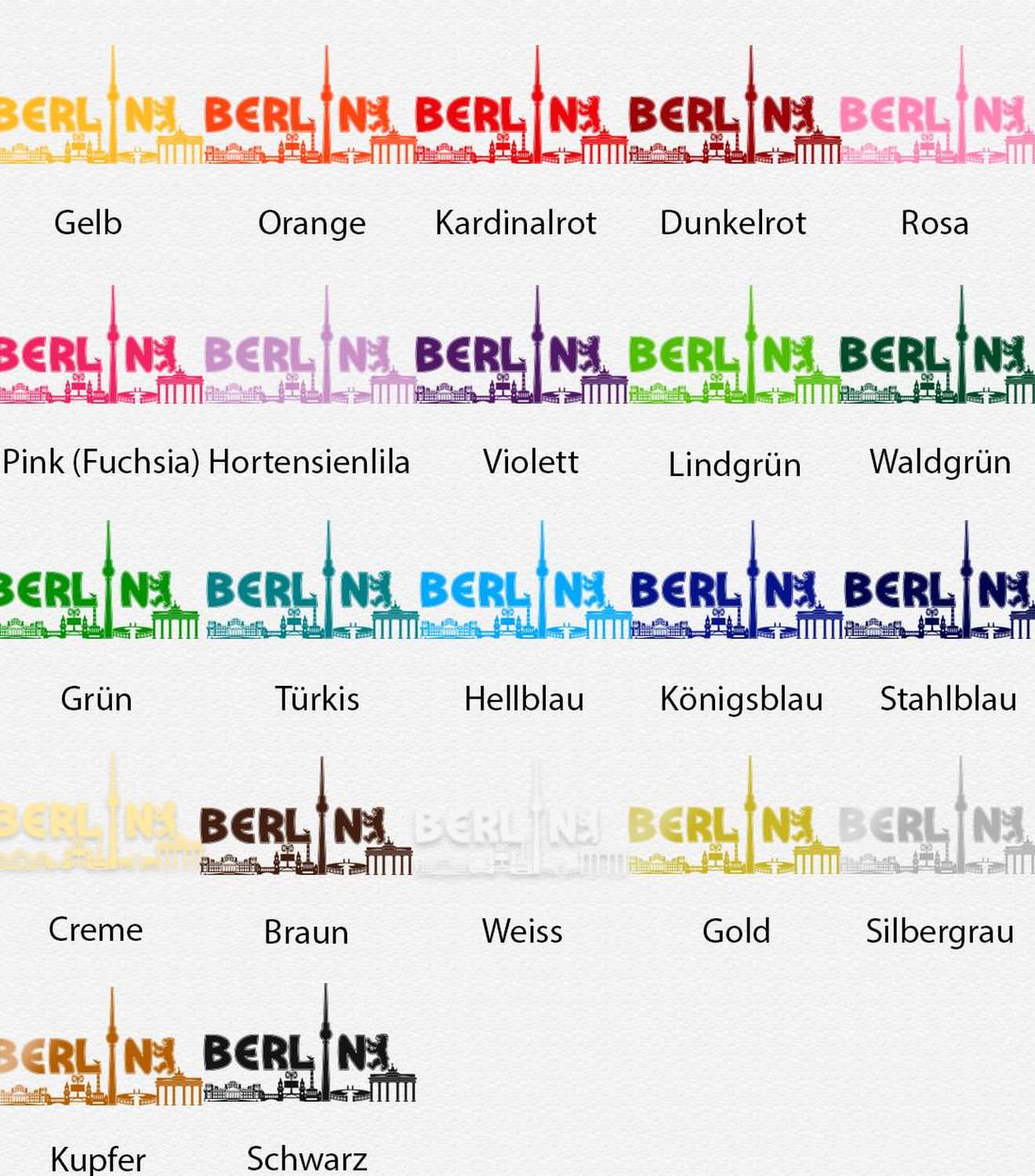 Wandtattoo Skyline Berlin Panorama Wandaufkleber Hauptstadt Deutschland - Sunnywall - Individualität trifft Design