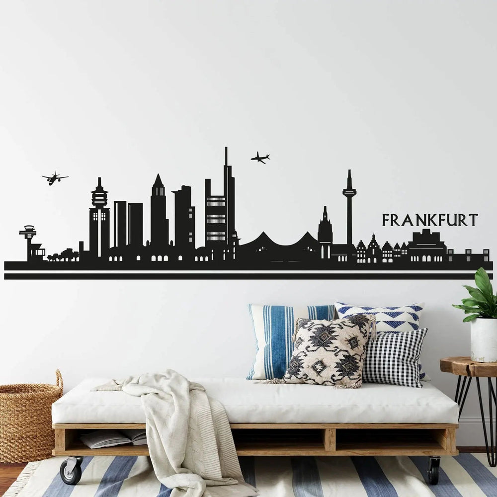 Wandtattoo Skyline Frankfurt – Moderne Stadtsilhouette mit Hochhausflair - Sunnywall - Individualität trifft Design