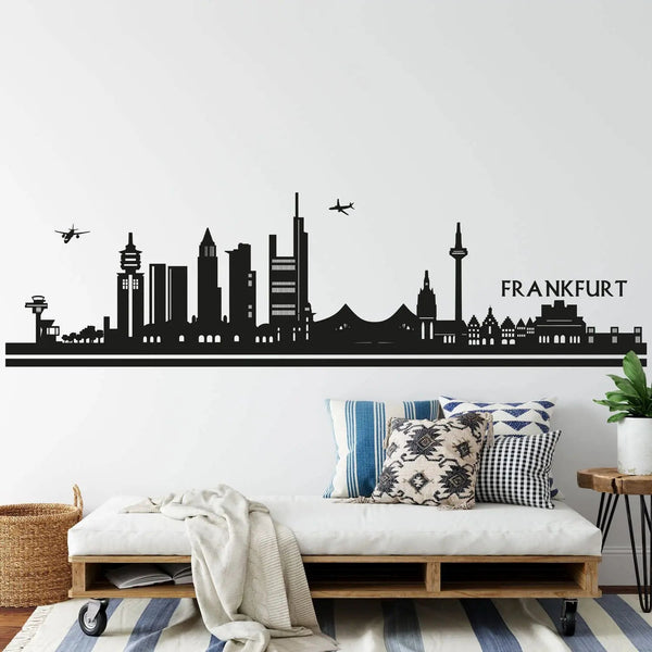 Wandtattoo Skyline Frankfurt – Moderne Stadtsilhouette mit Hochhausflair - Sunnywall - Individualität trifft Design