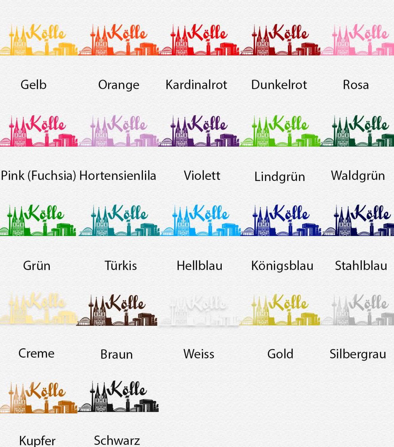Wandtattoo Skyline Köln Kölle Panorama Wandaufkleber NRW - Sunnywall - Individualität trifft Design