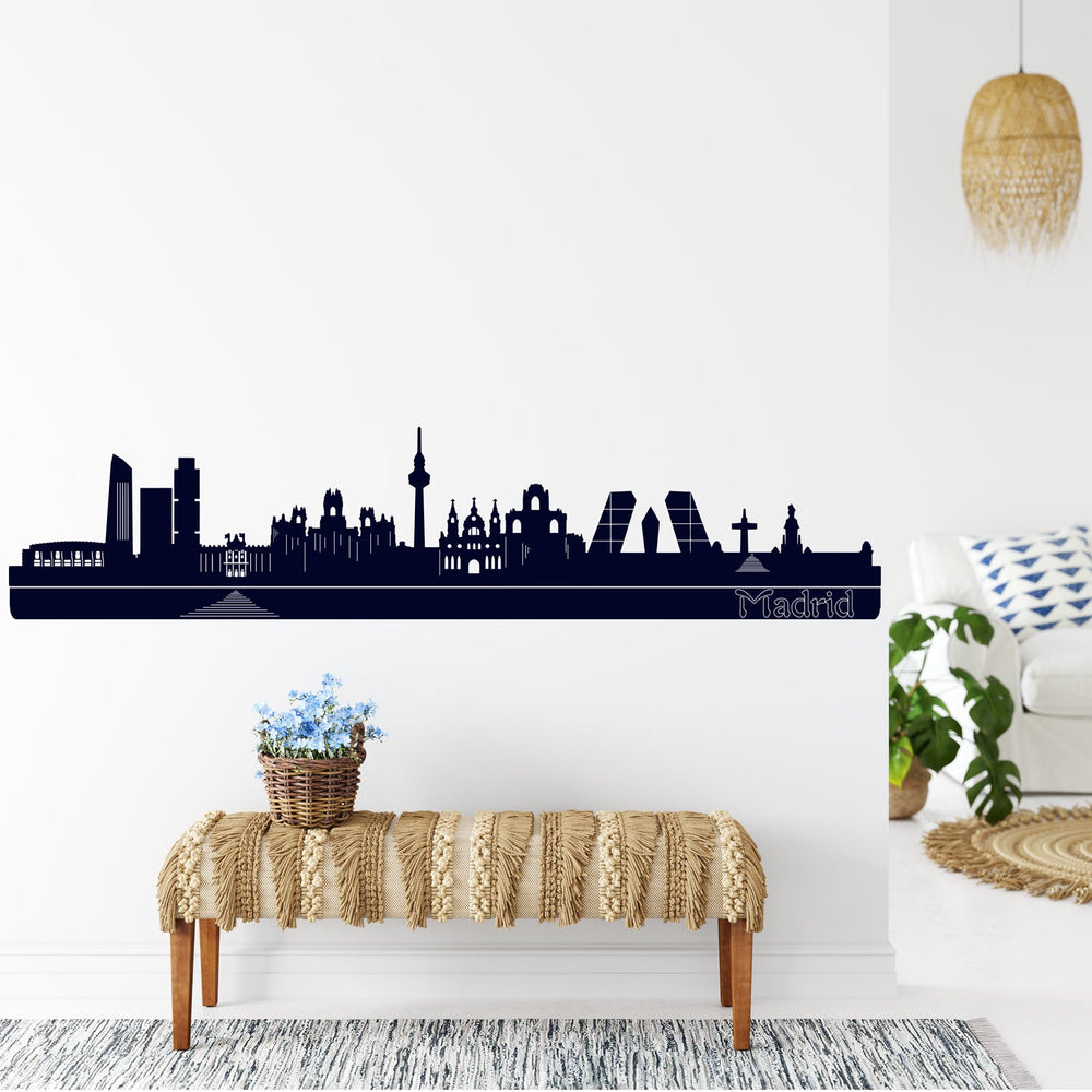 Wandtattoo Skyline Madrid Spanisches Stadtmotiv für stilvolle Wandgestaltung - Sunnywall - Individualität trifft Design