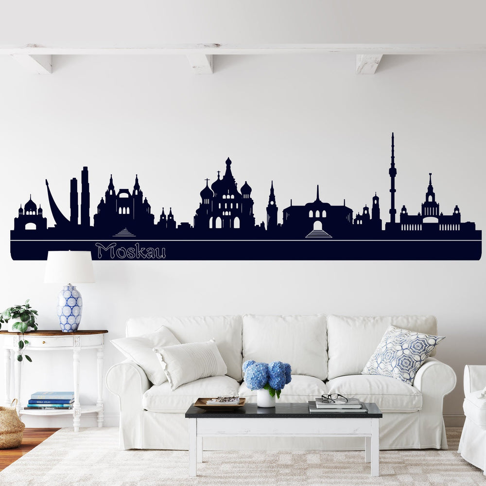 Wandtattoo Skyline Moskau Eindrucksvolle Stadtansicht für urbane Raumgestaltung - Sunnywall - Individualität trifft Design