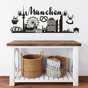 Wandtattoo Skyline München Panorama Wandaufkleber Bayern - Sunnywall - Individualität trifft Design