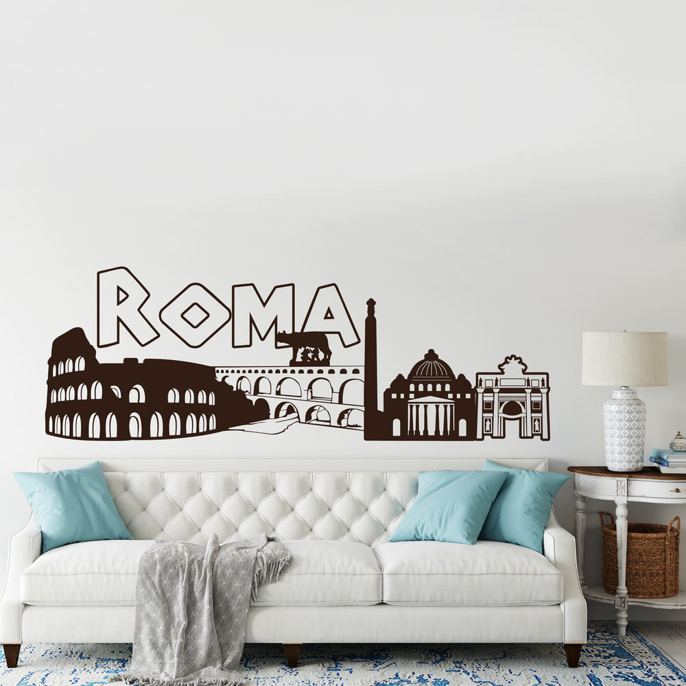 Wandtattoo Skyline Roma Panorama Italien Sehenswürdigkeiten Rom - Sunnywall - Individualität trifft Design