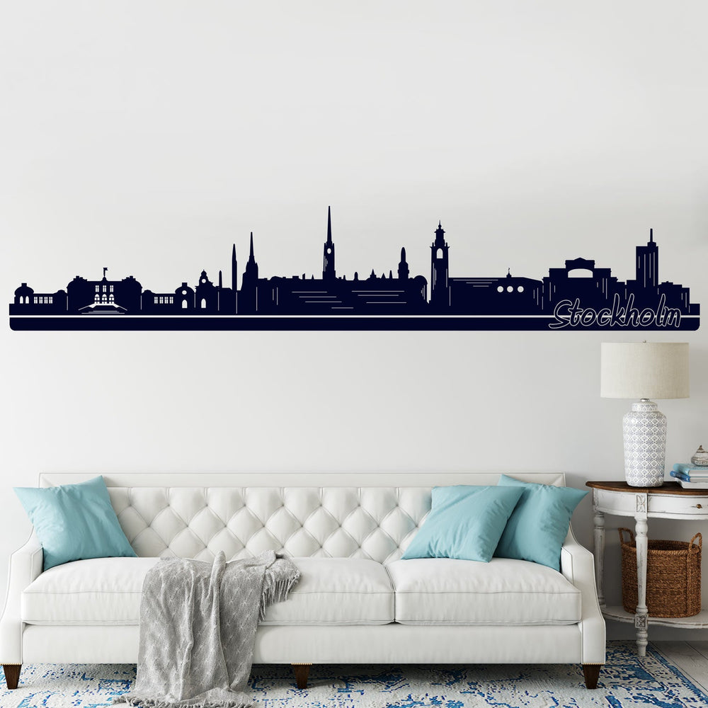 Wandtattoo Skyline Stockholm Skandinavisches Stadtmotiv für moderne Wände - Sunnywall - Individualität trifft Design