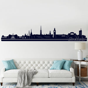 Wandtattoo Skyline Stockholm Skandinavisches Stadtmotiv für moderne Wände - Sunnywall - Individualität trifft Design
