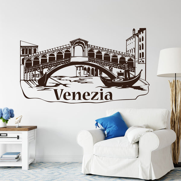 Wandtattoo Skyline Venedig Rialtobrücke Venezia Panorama Italien - Sunnywall - Individualität trifft Design