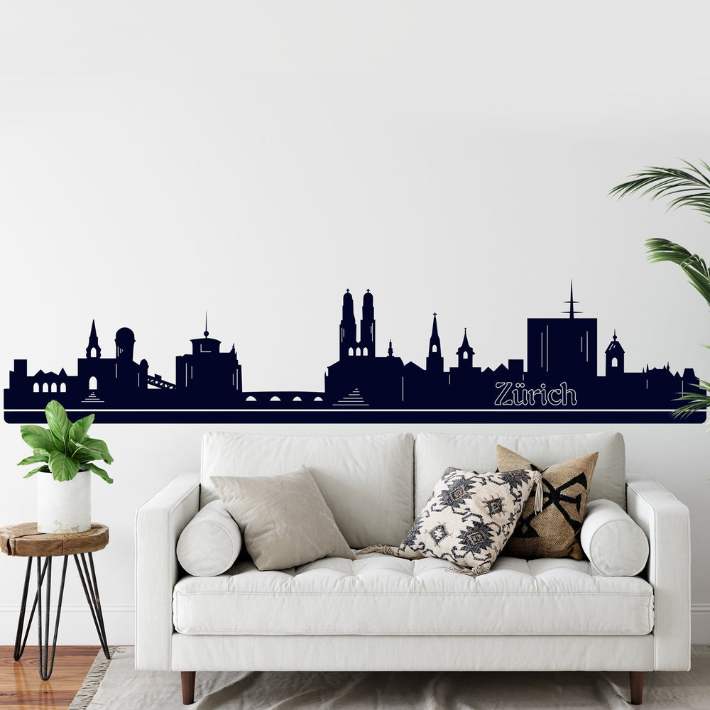 Wandtattoo Skyline Zürich Schweizer Stadtmotiv für stilvolle Wandgestaltung - Sunnywall - Individualität trifft Design