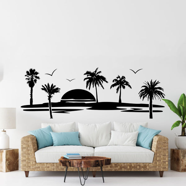 Wandtattoo Sonnenuntergang Karibik Exotische Wanddeko mit Urlaubsflair - Sunnywall - Individualität trifft Design