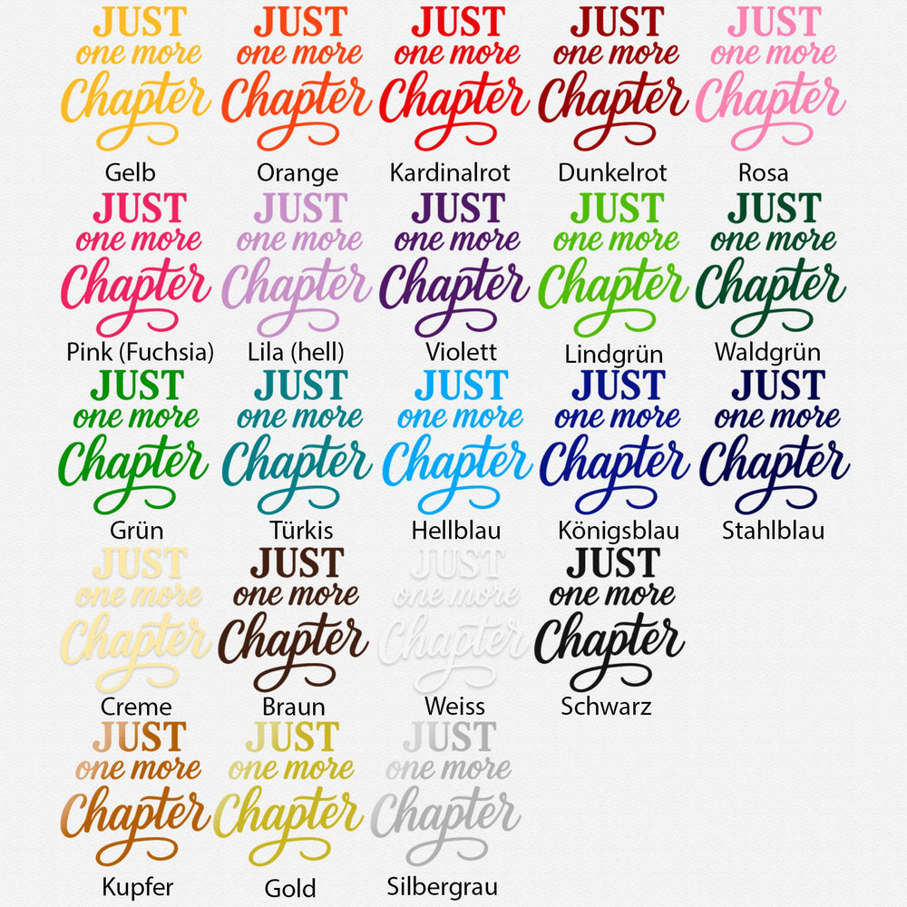 Wandtattoo Spruch Bücher Englisch – „Just one more Chapter“ - Sunnywall - Individualität trifft Design