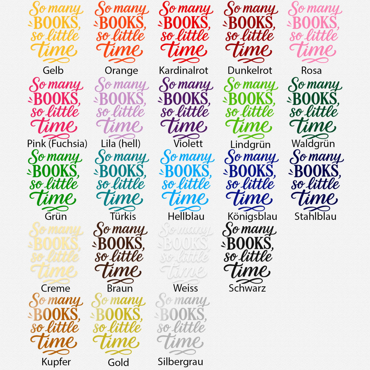Wandtattoo Spruch Bücher Englisch – „So many books, so little time“ - Sunnywall - Individualität trifft Design