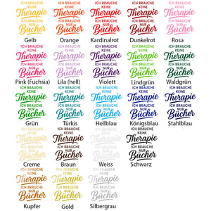 Wandtattoo Spruch Bücher – „Ich brauche keine Therapie, ich brauche nur Bücher“ - Sunnywall - Individualität trifft Design
