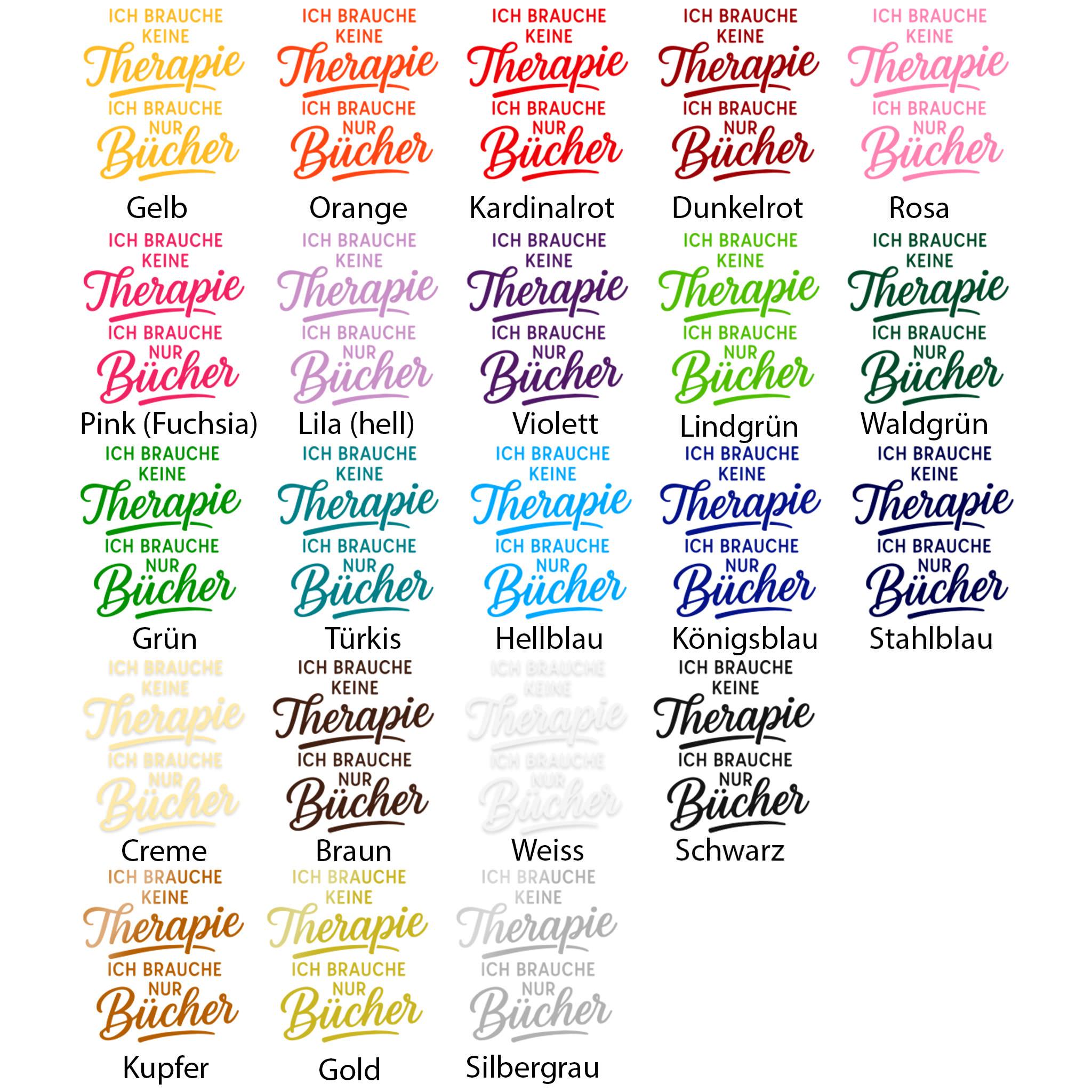 Wandtattoo Spruch Bücher – „Ich brauche keine Therapie, ich brauche nur Bücher“ - Sunnywall - Individualität trifft Design