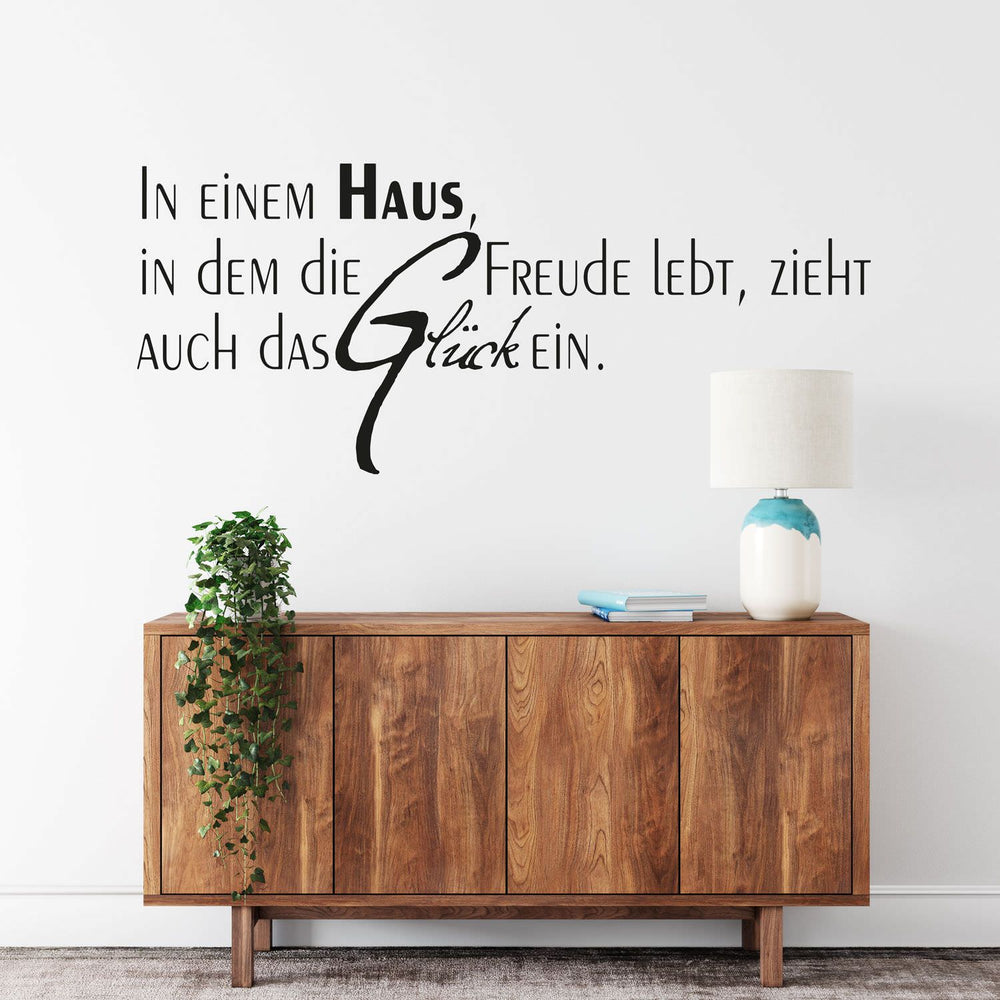 Wandtattoo Spruch Freude Glück – Zitat für Wohnzimmer & Eingangsbereich - Sunnywall - Individualität trifft Design