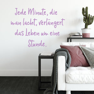 Wandtattoo Spruch Jede Minute die man lacht - Sunnywall - Individualität trifft Design