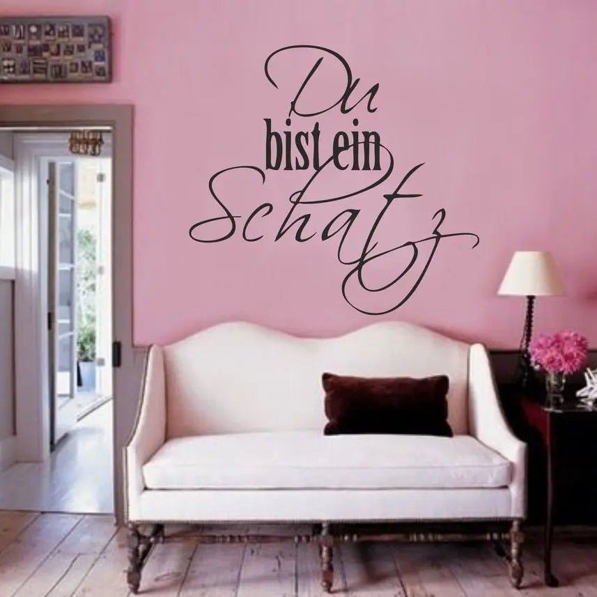 Wandtattoo Spruch Liebe Du bist ein Schatz Mantra Zitat Wohnzimmer - Sunnywall - Individualität trifft Design