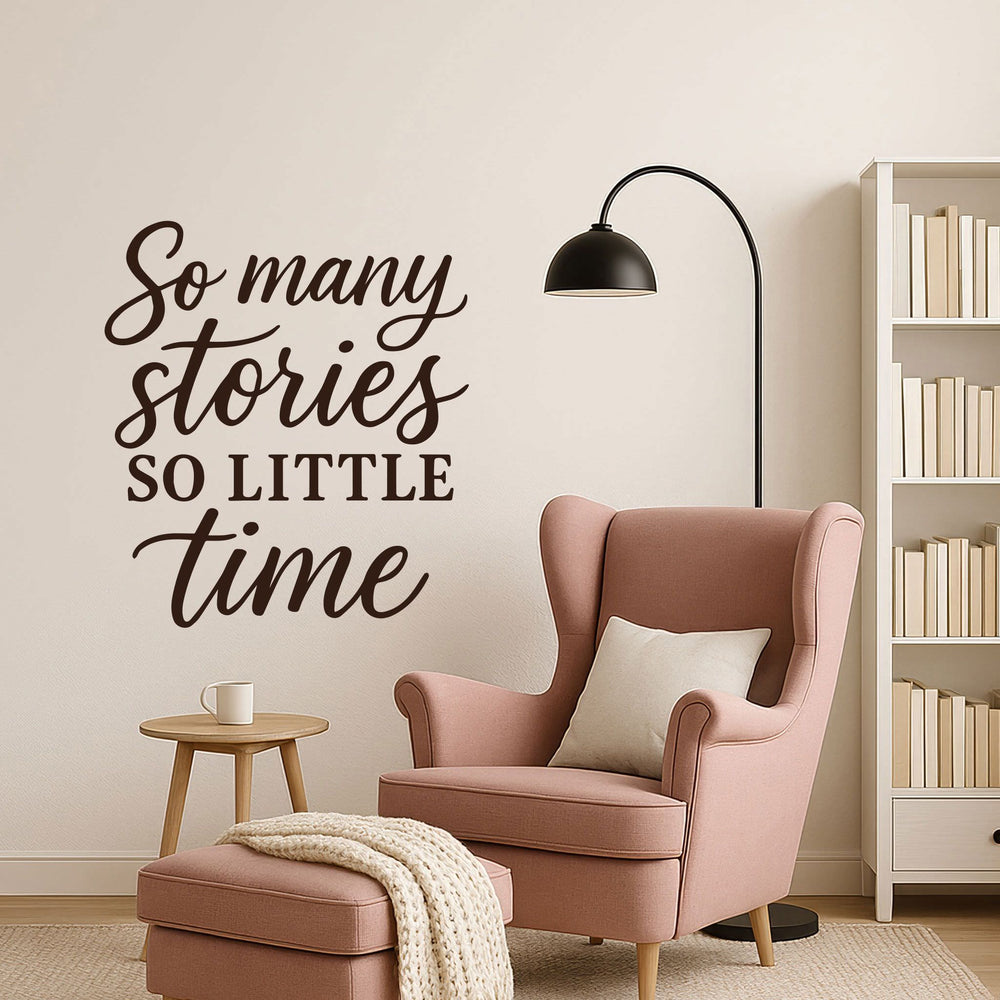 Wandtattoo Spruch Stories – „So many stories, so little time“ - Sunnywall - Individualität trifft Design