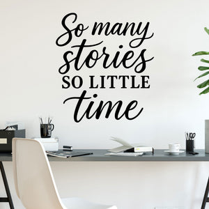 Wandtattoo Spruch Stories – „So many stories, so little time“ - Sunnywall - Individualität trifft Design