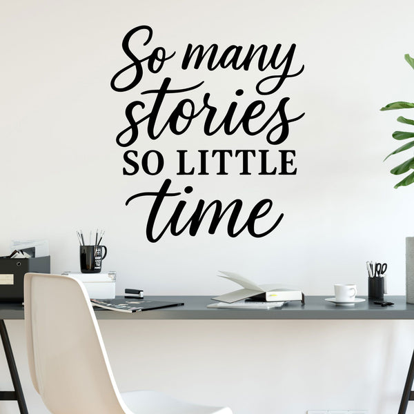 Wandtattoo Spruch Stories – „So many stories, so little time“ - Sunnywall - Individualität trifft Design