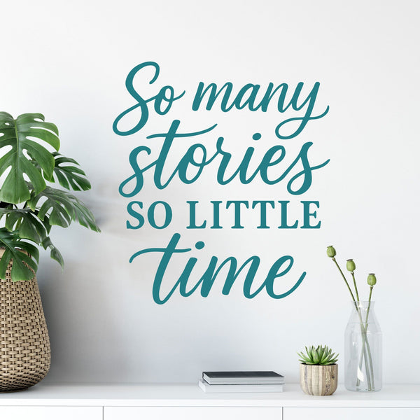 Wandtattoo Spruch Stories – „So many stories, so little time“ - Sunnywall - Individualität trifft Design