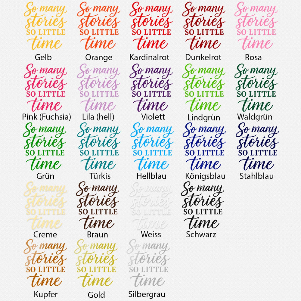 Wandtattoo Spruch Stories – „So many stories, so little time“ - Sunnywall - Individualität trifft Design